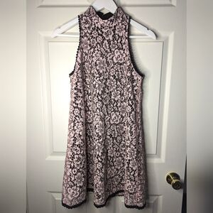 Altar'd State black Mini dress with pink lace overlay sleeveless size small